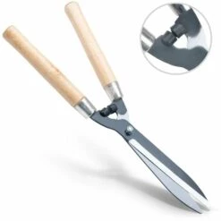 BERLAN Manuelle Heckenschere Mit Holzgriffen + Gummipuffer - 525 Mm