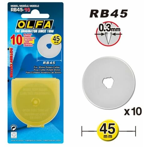 OLFA Ersatzrundklingen RB45 45mm 10 Stück In Der VE 1 OLFA Ersatzrundklingen RB45 45mm 10 Stück In Der VE