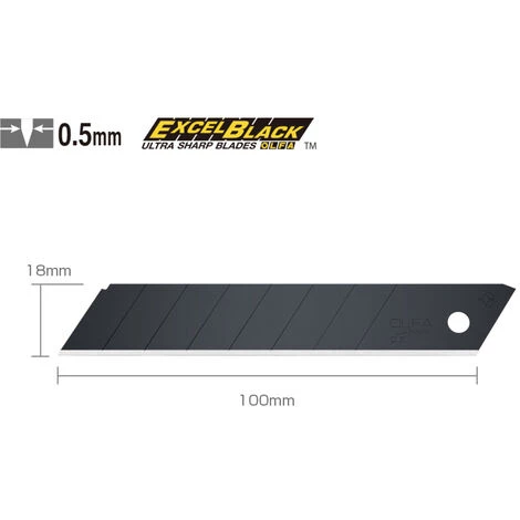 OLFA LBB 10B 18mm 10 Ultrascharf Excel Black Klingen, Kunststoffbox 2 OLFA LBB 10B 18mm 10 Ultrascharf Excel Black Klingen, Kunststoffbox – Bild 2