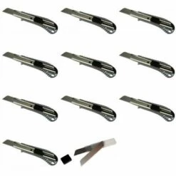 MARKENLOS 10 Cuttermesser +10 Cutter Abbrechklingen 18mm Profi Teppichmesser