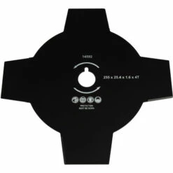 MISO TOOLS Dickichtmesser 4-Zahn 255mm X 25,4mm Für Motorsense Freischneider Carbon-Stahl Messer Klinge F. Gras