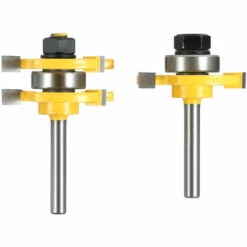 ASUPERMALL 2St 3/4" Auf 1/4" Shank Nut & Feder Fraser Set 3 Zahne T-Form Holz Fraser Fur Holzbearbeitung -Angebote Schneidwerkzeug Store 23124942 4