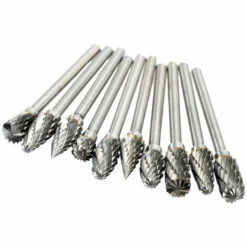 ASUPERMALL Elektrische Schleifzubehor 10Pcs 0.12 * 0.24Inch Wolframstahl-Karbid-Fraser Fur Rotary Burr-Werkzeug-Set Cnc-Stich