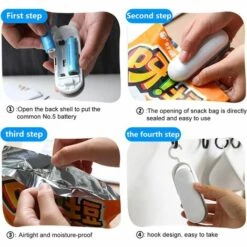 BEARSU Mini-Beutelversiegelung, Handfolienversiegelung, Mini-Folienschweißgerät, Handlicher Taschenschweißgerät, 2-in-1-Beutel Luftdichtes Siegel, Batteriebetrieben -Angebote Schneidwerkzeug Store 27611901 4