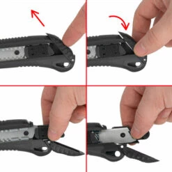 TopTools24 Mehrzweckmesser - Hochwertiges 2-Komponenten-Cuttermesser, Schwarz -Angebote Schneidwerkzeug Store 28291776 5