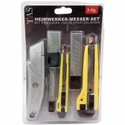 1A-HANDELSAGENTUR 3 Cuttermesser + 30 Ersatzklingen Teppichmesser Heimwerkermesser Trapezklingen