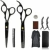 LITZEE Barber Scissors Pack Mit Reinigungstuch Und Schleifkarte, Rasiermesserkamm, Clips, Verbessertem Profischnitt
