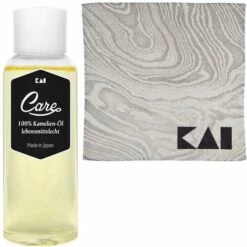 KAI EUROPE GMBH Kai Klingenpflegeset 2-tlg, Japanisches Kamelienöl 100 Ml Und Messer Microfaser Pflegetuch, 30 X 30 Cm, 45500610