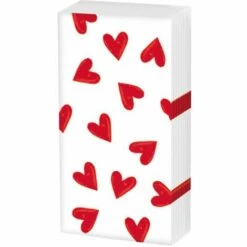 PPD PAPERPRODUCTS DESIGN GMBH Sniff Heartbreaker White Taschentuch, Papiertaschentücher, 10 Stück, Tissue, Weiß / Rot, 50136
