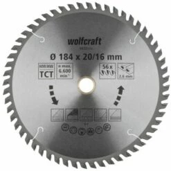 Wolfcraft 1 Kreissägeblatt HM 56 Z. ø184x20/16 Mm - 6632000
