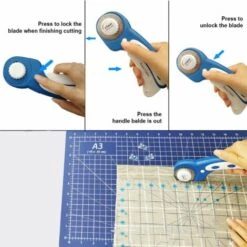 Betterlife Rotary Cutter Kit Blau 45MM Cutter Patchwork Rundmesser Rundmesser Rundmesser Rollmesser Stoffmesser Ledermesser Nähen Stoff Leder Nähen Arbeit -Angebote Schneidwerkzeug Store 30877258 2