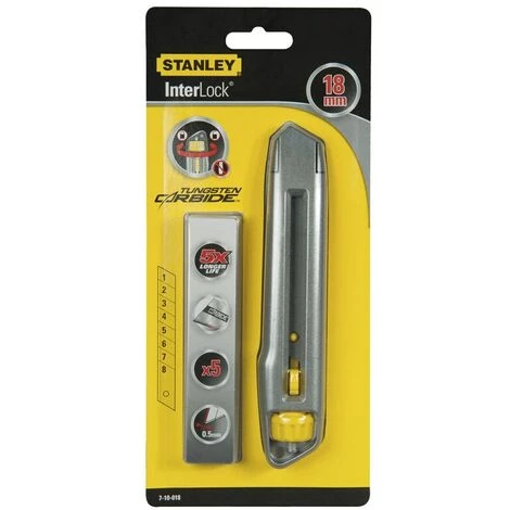Stanley Interlock Cutter 18mm Mit 5 Carbide Klingen 1 Stanley Interlock Cutter 18mm Mit 5 Carbide Klingen
