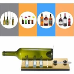 ASUPERMALL Glasflaschenschneider Kit Flaschenschneider DIY Maschine Zum Schneiden Von Runden Ovalen Flaschen Und Einmachglasern Mit Handschuhen Schleifpapier Fixieren Gummiring Und Bleistift Glasschneider Fur Flaschen DIY Art,6 Stuck Flaschenschneider SetGold -Angebote Schneidwerkzeug Store 33239968 5