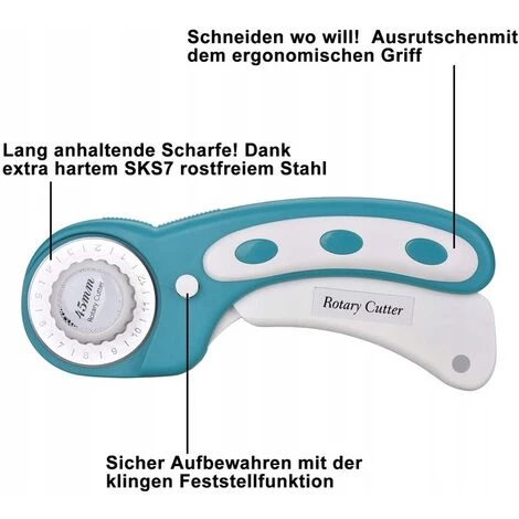 WEIHNACHTSGESCHENK Perle Rare Das Rotary Knife Kit Mit Austauschbaren Klingen Eignet Sich Hervorragend Zum Nähen, Stoffschneiden, Papierschneiden, Lederschneiden Usw. Sehr Gut Geeignet Für Handwerker, Schneider Usw. 3 WEIHNACHTSGESCHENK Perle Rare Das Rotary Knife Kit Mit Austauschbaren Klingen Eignet Sich Hervorragend Zum Nähen, Stoffschneiden, Papierschneiden, Lederschneiden Usw. Sehr Gut Geeignet Für Handwerker, Schneider Usw. – Bild 3