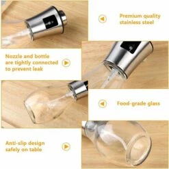 ABCRITAL Gifort Öl Sprayer, Ölsprüher Ölspender Mit Gratis Tube Bürste Und Trichter Öl Sprühflasche Auslöser Für BBQ Brot Backen Küche Kochen (200ML) -Angebote Schneidwerkzeug Store 34599871 3