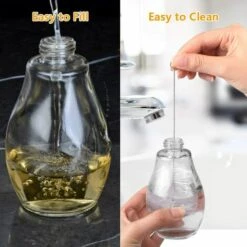 ABCRITAL Gifort Öl Sprayer, Ölsprüher Ölspender Mit Gratis Tube Bürste Und Trichter Öl Sprühflasche Auslöser Für BBQ Brot Backen Küche Kochen (200ML) -Angebote Schneidwerkzeug Store 34599871 4