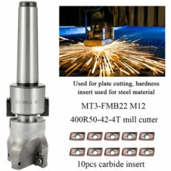 HAPPYSHOPPING Metall Genauigkeit CNC Werkzeugmaschine MT3-FMB22 M12 Halter Planfräser Arbor 10 STÜCKE Hartmetalleinsätze Drehwerkzeug -Angebote Schneidwerkzeug Store 34645011 4