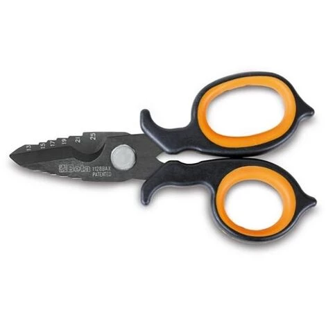 Doppeltwirkende Elektrikerschere Mit Fräsprofilen Aus DLC-beschichtetem Edelstahl Beta 1128BAX 1 Doppeltwirkende Elektrikerschere Mit Fräsprofilen Aus DLC-beschichtetem Edelstahl Beta 1128BAX