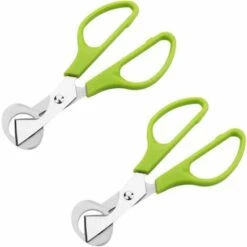 LITZEE 2pcs Wachtelei Schneider Schere Edelstahl Klingen Vogelschneider Tauben Eierschale Schere Küche Eierschere Werkzeug Grün