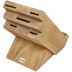 KAI EUROPE GMBH Kai Messerblock Buche Mit Vorleiste, Unbestückter Block Für 5 Messer, Buchenholz, 15.5 X 23.5 X 23 Cm, DM-0820