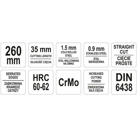 Figur-Blechschere Gerade 260 Mm Gelb YATO 2 Figur-Blechschere Gerade 260 Mm Gelb YATO – Bild 2
