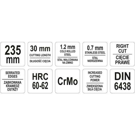 Offset-Blechschere Rechts 235 Mm Grün YATO 3 Offset-Blechschere Rechts 235 Mm Grün YATO – Bild 3
