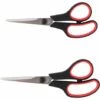 WEIHNACHTSGESCHENK Schere Aus Edelstahl, Arbeitssparend Scharf, Nähkunstschere, Bürobedarf 8,5 Zoll Rot Und Schwarz 2 Stück