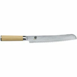 KAI EUROPE GMBH Kai Brotmesser Shun Classic White, Küchenmesser, Pakkaholzgriff, Damaszenerstahl, Klingenlänge 23 Cm, DM-0705W