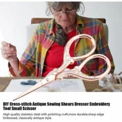 BARES Schere & Agrave; Nähen Sie In Relief Kleine Schere, Schere & Agrave; Nähen Antik, Schere & Agrave; Nähen, Schere, Zum Nähen Für Zu Hause (Roségold) -Angebote Schneidwerkzeug Store 39453648 3