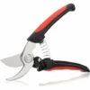 BARES Runing Geschenkschere Für Den Vatertag, Premium Heavy Duty Ultra Sharp Edelstahl Mehrzweck-Hand-Gartenschere Snip Blatttrimmer Asttrimmer Mit Griff Für Garten, Schwarz Und Rot