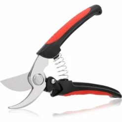 BARES Runing Geschenkschere Für Den Vatertag, Premium Heavy Duty Ultra Sharp Edelstahl Mehrzweck-Hand-Gartenschere Snip Blatttrimmer Asttrimmer Mit Griff Für Garten, Schwarz Und Rot