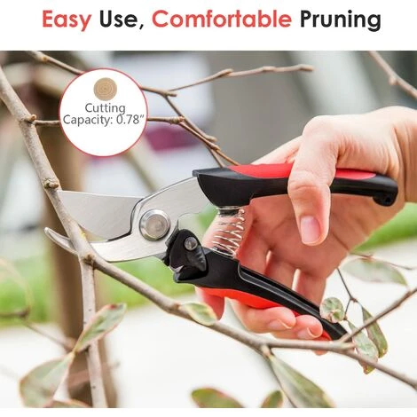 BARES Runing Geschenkschere Für Den Vatertag, Premium Heavy Duty Ultra Sharp Edelstahl Mehrzweck-Hand-Gartenschere Snip Blatttrimmer Asttrimmer Mit Griff Für Garten, Schwarz Und Rot 2 BARES Runing Geschenkschere Für Den Vatertag, Premium Heavy Duty Ultra Sharp Edelstahl Mehrzweck-Hand-Gartenschere Snip Blatttrimmer Asttrimmer Mit Griff Für Garten, Schwarz Und Rot – Bild 2