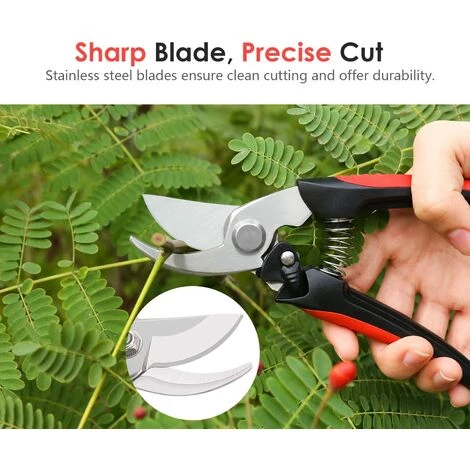 BARES Runing Geschenkschere Für Den Vatertag, Premium Heavy Duty Ultra Sharp Edelstahl Mehrzweck-Hand-Gartenschere Snip Blatttrimmer Asttrimmer Mit Griff Für Garten, Schwarz Und Rot 3 BARES Runing Geschenkschere Für Den Vatertag, Premium Heavy Duty Ultra Sharp Edelstahl Mehrzweck-Hand-Gartenschere Snip Blatttrimmer Asttrimmer Mit Griff Für Garten, Schwarz Und Rot – Bild 3