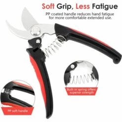 BARES Runing Geschenkschere Für Den Vatertag, Premium Heavy Duty Ultra Sharp Edelstahl Mehrzweck-Hand-Gartenschere Snip Blatttrimmer Asttrimmer Mit Griff Für Garten, Schwarz Und Rot 8 BARES Runing Geschenkschere Für Den Vatertag, Premium Heavy Duty Ultra Sharp Edelstahl Mehrzweck-Hand-Gartenschere Snip Blatttrimmer Asttrimmer Mit Griff Für Garten, Schwarz Und Rot -Angebote Schneidwerkzeug Store 39455117 4