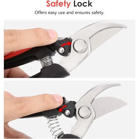 BARES Runing Geschenkschere Für Den Vatertag, Premium Heavy Duty Ultra Sharp Edelstahl Mehrzweck-Hand-Gartenschere Snip Blatttrimmer Asttrimmer Mit Griff Für Garten, Schwarz Und Rot 5 BARES Runing Geschenkschere Für Den Vatertag, Premium Heavy Duty Ultra Sharp Edelstahl Mehrzweck-Hand-Gartenschere Snip Blatttrimmer Asttrimmer Mit Griff Für Garten, Schwarz Und Rot – Bild 5