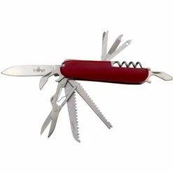 Multifunktionsmesser Third 55011 Mango ABS Rot Mit 6,6 Cm Edelstahlklinge, 11 Funktionen. Mit Nylonhülle.