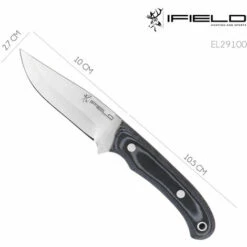 Sport-Jagdmesser IField Trainingsmodell EL29100, 10cm MOVA-Klinge In Satinierter Ausführung, Gesamtmaß 20,5 Cm, Inklusive Hochwertiger Schwarzer Ledertasche. -Angebote Schneidwerkzeug Store 39553341 5