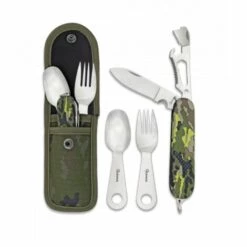 MARTINEZ ALBAINOX Camping-Besteck-Set Multicam Verde Albainox, Bestehend Aus Messer, Gabel Und Löffel