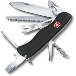 Schweizer Taschenmesser Victorinox Outrider, Mit 14 Funktionen, Mit Schraubendreher Philips + Schere, 158 G, Länge 111 Mm, Farbe Schwarz