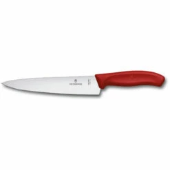 Schweizer Tranchiermesser Victorinox Swiss Classic, Ergonomischer Roter Griff, 19 Cm Scharfe Klinge, Gerader Schnitt, In Blisterpackung, 6.8001.19B