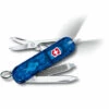 Schweizer Taschenmesser Victorinox Signature Lite, Inkl. Kugelschreiber Und Hellem LED-Licht, 7 Funktionen, ABS-Griff, 24 G, Transparent Blau, Farbe: Blau