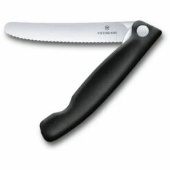 Gemüsemesser Victorinox Swiss Classic, Wellenschliff, 11 Cm Klinge, Klappbar, Griff Aus Polypropylen, Farbe Schwarz