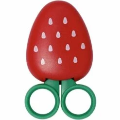 BARES 1 Packung Kreative Fruchtförmige Schere Kühlschrankmagnet Aufkleber Niedliches Kind Sicherheitspapier Schere Kühlschrank Nachricht Aufkleber Wohnkultur (Rot)