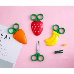 BARES 1 Packung Kreative Obst-Schere, Kühlschrank-Magnet-Aufkleber, Niedliche Kindersicherheits-Schneideschere, Kühlschrank-Nachricht-Aufkleber, Wohnkultur (Gelb) -Angebote Schneidwerkzeug Store 39638977 3