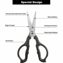 BRIDAY Küchenschere Allzweck-Küchenschere Hochleistungs-Geflügelschere Für Hühnchenfleisch Und Kochen, Stylelish Black Mix Brown 9 BRIDAY Küchenschere Allzweck-Küchenschere Hochleistungs-Geflügelschere Für Hühnchenfleisch Und Kochen, Stylelish Black Mix Brown -Angebote Schneidwerkzeug Store 39925770 5