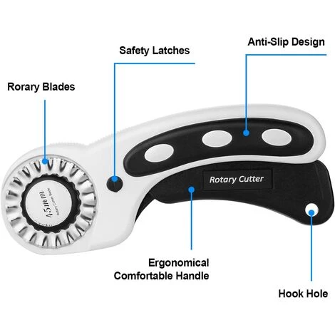 TRIOMPHE Schwarz Rotary Cutter Kit 45MM Cutter Patchwork Rundmesser Rundmesser Rollmesser Stoffmesser Ledermesser Nähen Stoff Leder Nähen 2 TRIOMPHE Schwarz Rotary Cutter Kit 45MM Cutter Patchwork Rundmesser Rundmesser Rollmesser Stoffmesser Ledermesser Nähen Stoff Leder Nähen – Bild 2