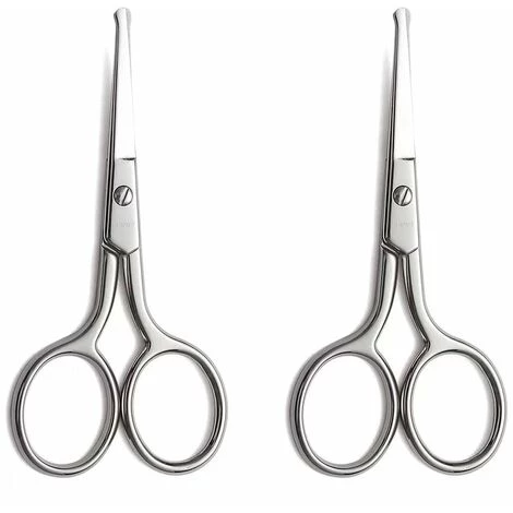 TRIOMPHE Edelstahl Schönheitsschere Gebogener Kopf Stickschere Rundkopf Haarschere Augenbrauenschere Schönheitsschere 2 Stück Edelstahl Nasenhaarschere + PVC-Etui 1 TRIOMPHE Edelstahl Schönheitsschere Gebogener Kopf Stickschere Rundkopf Haarschere Augenbrauenschere Schönheitsschere 2 Stück Edelstahl Nasenhaarschere + PVC-Etui