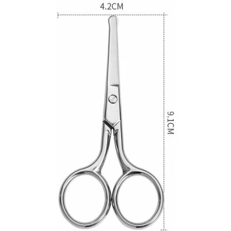 TRIOMPHE Edelstahl Schönheitsschere Gebogener Kopf Stickschere Rundkopf Haarschere Augenbrauenschere Schönheitsschere 2 Stück Edelstahl Nasenhaarschere + PVC-Etui 2 TRIOMPHE Edelstahl Schönheitsschere Gebogener Kopf Stickschere Rundkopf Haarschere Augenbrauenschere Schönheitsschere 2 Stück Edelstahl Nasenhaarschere + PVC-Etui – Bild 2