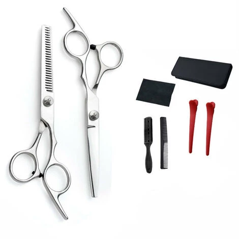 TRIOMPHE Haarschneideschere Friseurschere Set Effilierschere Kammschere Etui Professioneller Friseursalon Heimschere Set Für Männer Frauen Tiere (7-teiliges Silber-Set) 1 TRIOMPHE Haarschneideschere Friseurschere Set Effilierschere Kammschere Etui Professioneller Friseursalon Heimschere Set Für Männer Frauen Tiere (7-teiliges Silber-Set)