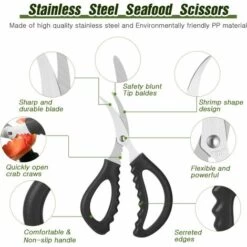 BRIDAY Küchenschere Für Meeresfrüchte Multifunktionale Edelstahlschere Meeresfrüchte Fisch Krabben Garnelen Hummerschere Geeignet Für Küche Meeresfrüchte Schälwerkzeuge (3, Schwarz) 7 BRIDAY Küchenschere Für Meeresfrüchte Multifunktionale Edelstahlschere Meeresfrüchte Fisch Krabben Garnelen Hummerschere Geeignet Für Küche Meeresfrüchte Schälwerkzeuge (3, Schwarz) -Angebote Schneidwerkzeug Store 41865329 3